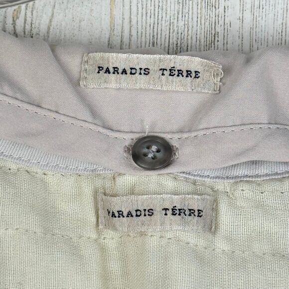 paradis térre cream military zip up jacket womens size small - Picture 8 of 8